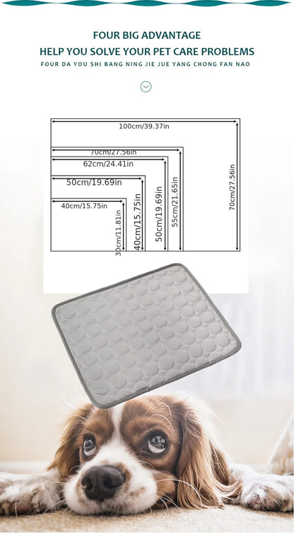 Extra Large Dog Cooling Mat – Summer Cold Bed for Small & Large Dogs, Cats, and Pets