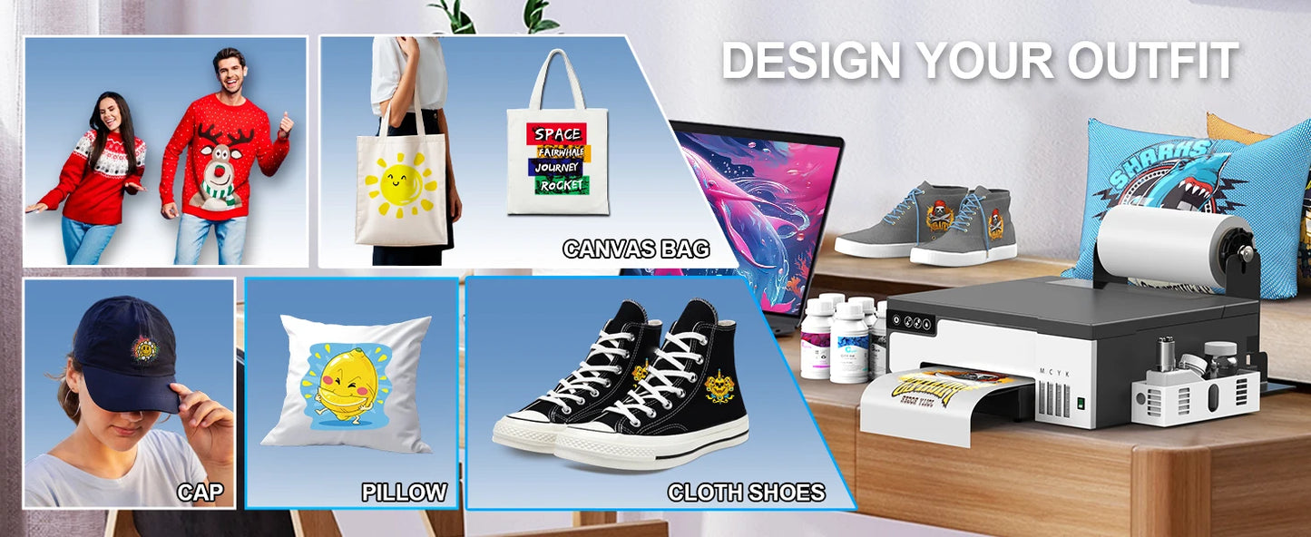 FlexiFilm XP600 DTF Printer Kit – 8.5"/13" A4/A3 Direct-to-Film Machine for T-Shirts & Apparel