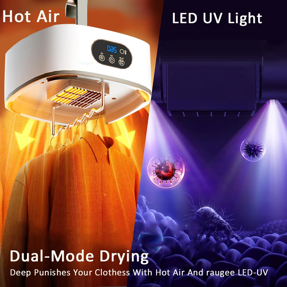 Portable Electric Clothes Dryer – Foldable Smart Laundry Dryer with Timer & Remote Control