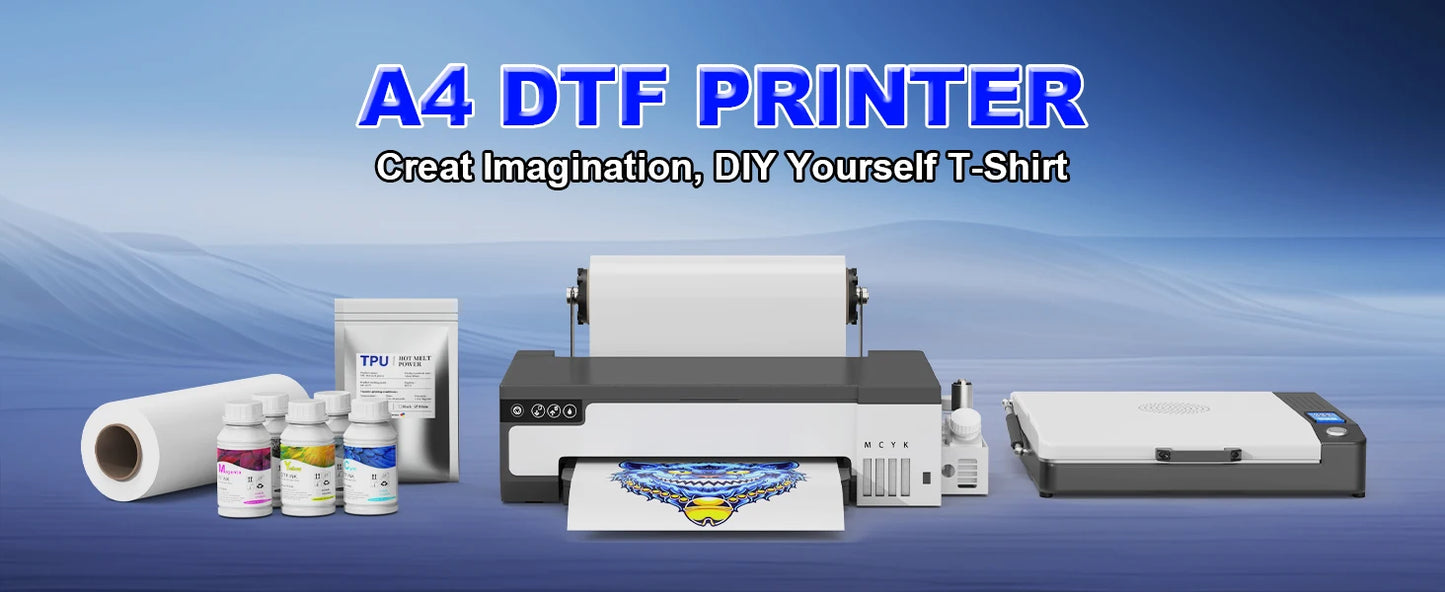 FlexiFilm XP600 DTF Printer Kit – 8.5"/13" A4/A3 Direct-to-Film Machine for T-Shirts & Apparel