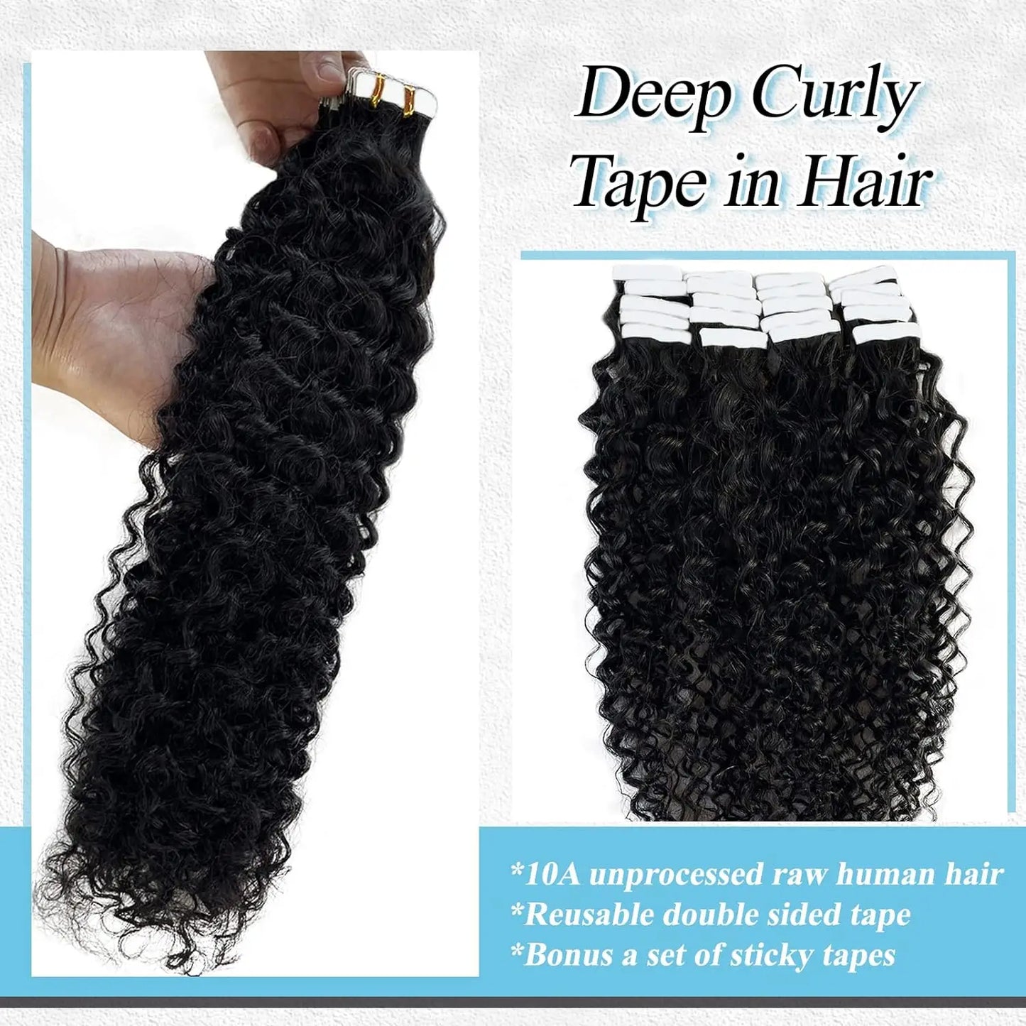 XBeauty SilkenWave™ Seamless Curl Extensions – 100% Real Brazilian Human Hair (Natural Black)