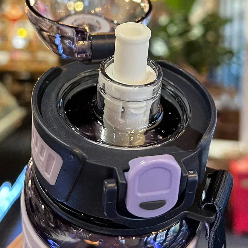 All-Day Flow Hydration Bottle – 750ml / 1L Portable Sports Water Bottle, for School, Gym & Travel