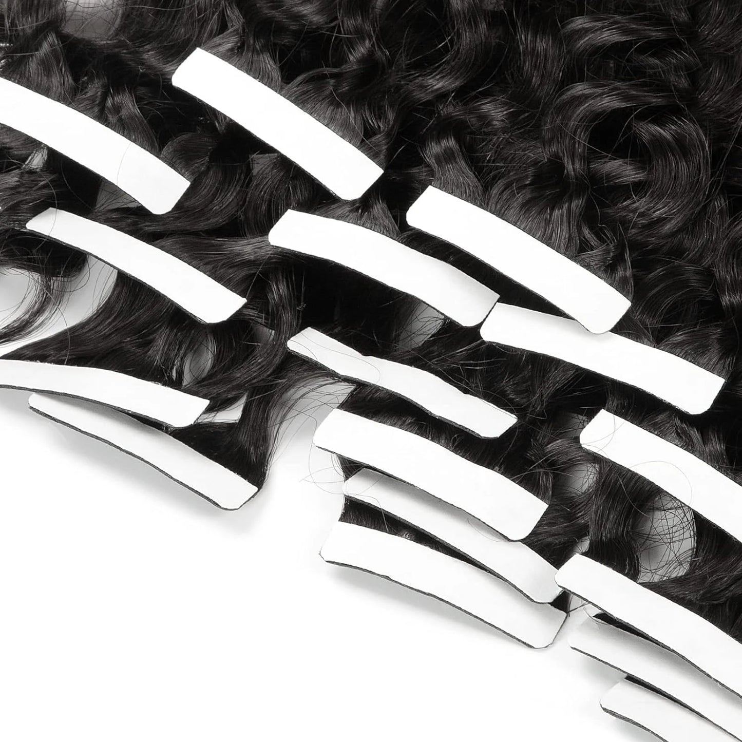 XBeauty SilkenWave™ Seamless Curl Extensions – 100% Real Brazilian Human Hair (Natural Black)