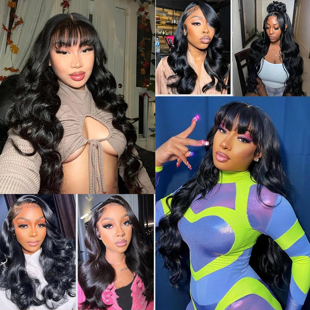 Brazilian Body Wave Human Hair Bundles with 4x4 Lace Closure – 3 Bundle Virgin Hair Set, Natural Black”