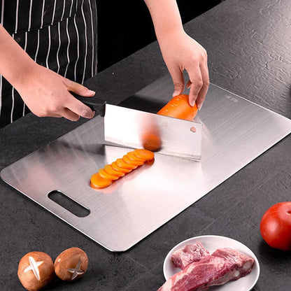 316 Stainless Steel Double-Sided Cutting Board – Durable Kitchen Chopping Block for Meat, Dough & Veggies