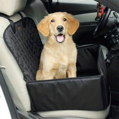 Quilted Waterproof Fabric Dog Car Seat Cover – Anti-Slip Pet Booster for Cars Trucks and SUVs
