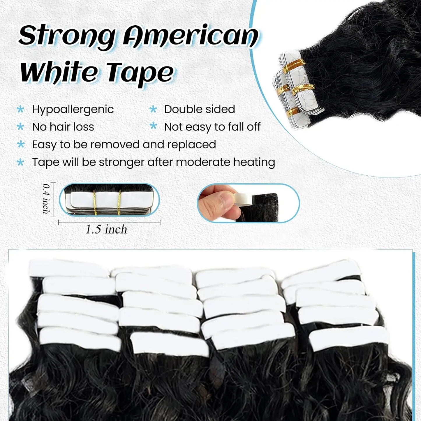 XBeauty SilkenWave™ Seamless Curl Extensions – 100% Real Brazilian Human Hair (Natural Black)