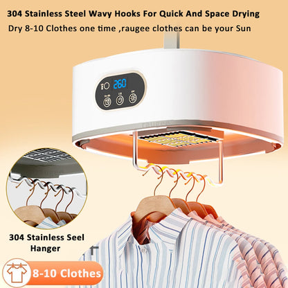 Portable Electric Clothes Dryer – Foldable Smart Laundry Dryer with Timer & Remote Control