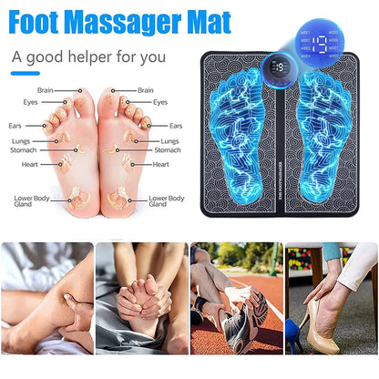 Electric Foot Massager Pad Muscle Stimulator for Pain Relief & Relaxation