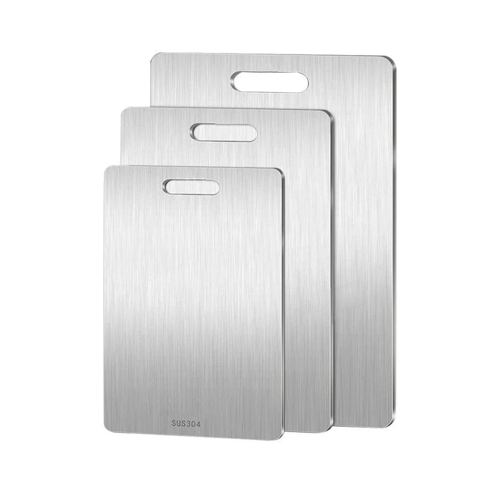 316 Stainless Steel Double-Sided Cutting Board – Durable Kitchen Chopping Block for Meat, Dough & Veggies