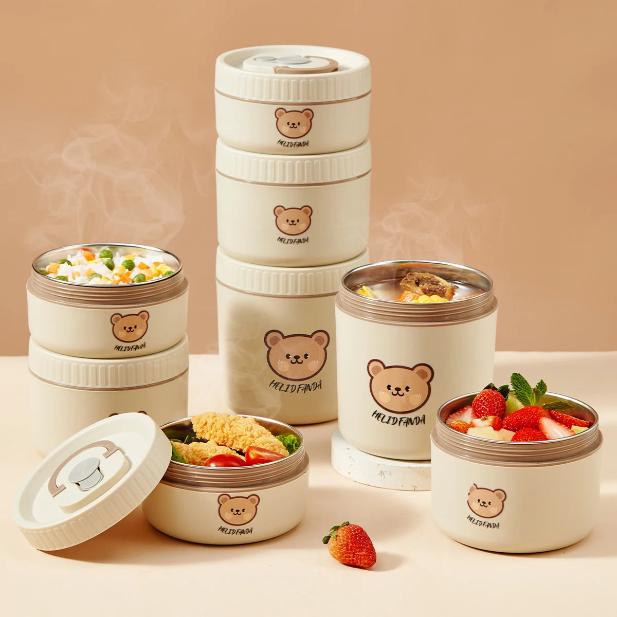Stainless Steel Thermal Bento Lunch Box Large Capacity Insulated Food Container