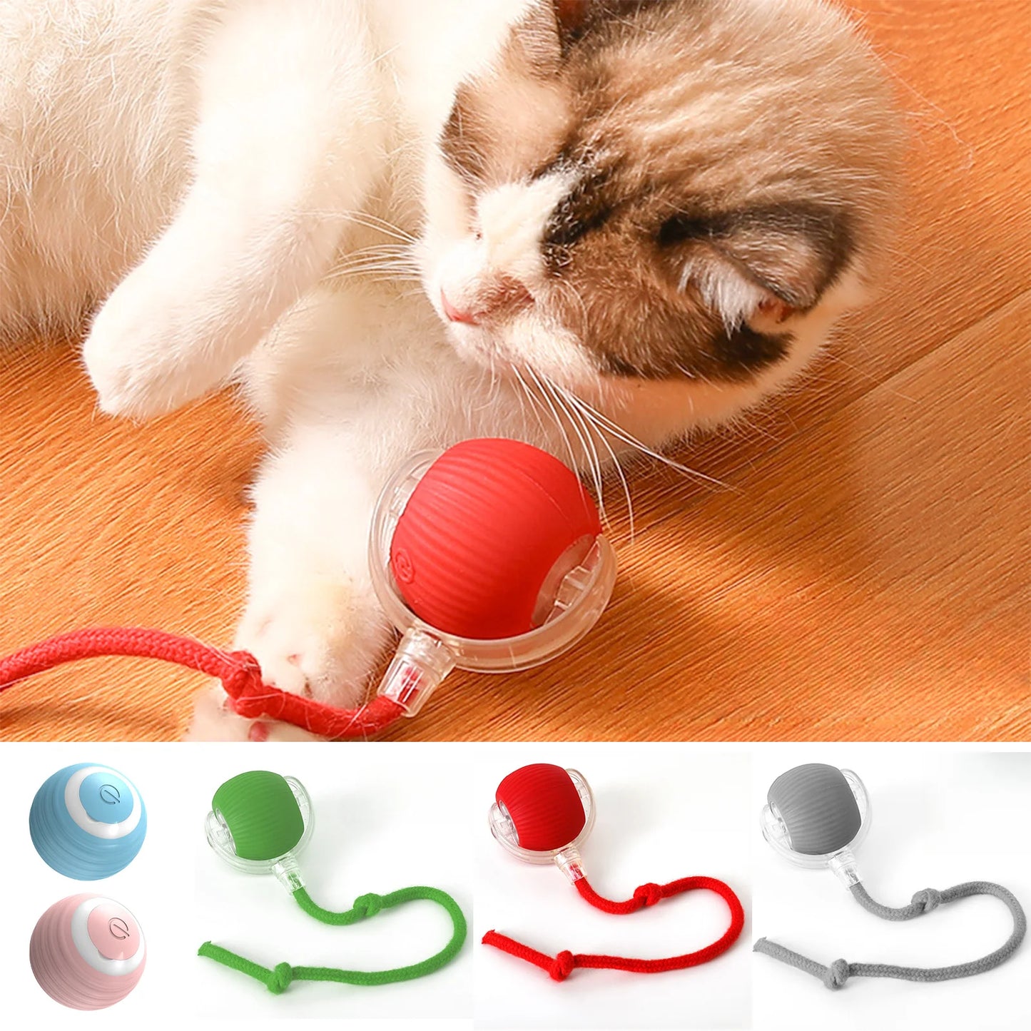 Rechargeable Cat Interactive Ball Toy – Auto Rolling Mouse with Tail"