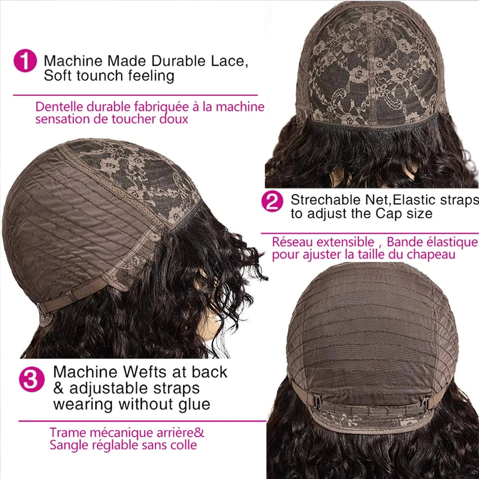 XBeauty Sleek Natural Body Flip Short Wig – 100% Brazilian Remy Human Hair