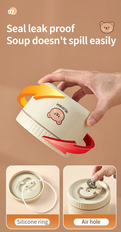 Stainless Steel Thermal Bento Lunch Box Large Capacity Insulated Food Container