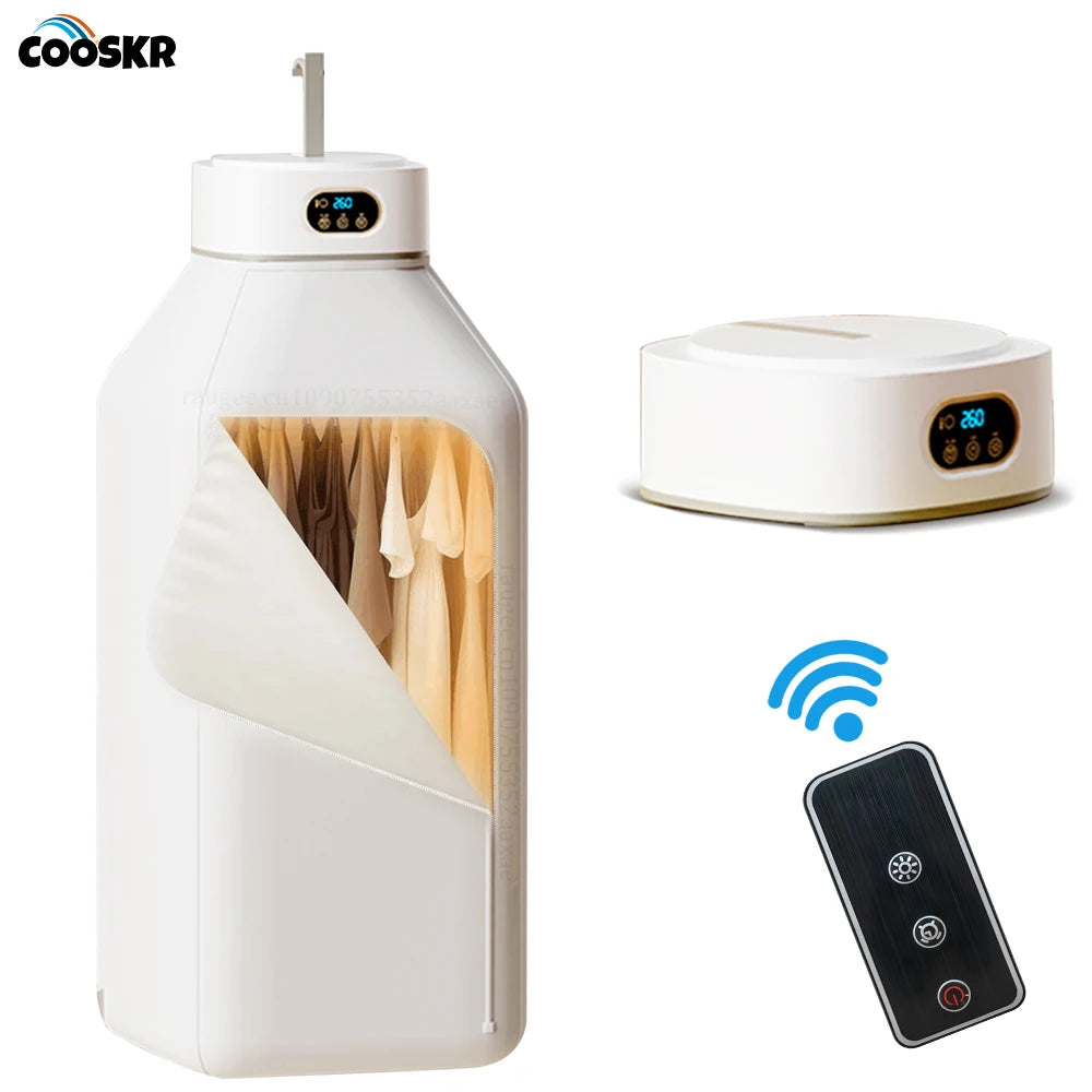 Portable Electric Clothes Dryer – Foldable Smart Laundry Dryer with Timer & Remote Control