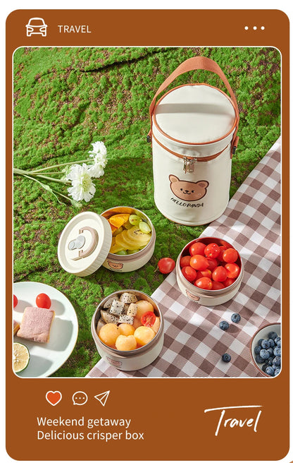 Stainless Steel Thermal Bento Lunch Box Large Capacity Insulated Food Container