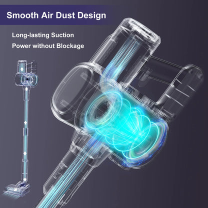 Lubluelu 25000Pa Free-Standing Vacuum Cleaner Powerful Cordless 6 In 1 Stick Vacuum Cleaner For Home Carpet Hard Floor Pet Hair