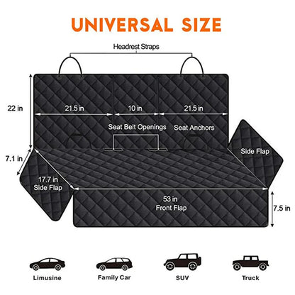 Waterproof Car Dog Seat Cover for Back Seat – Non-Slip Universal Pet Seat Protector and Safety Carrier Mat