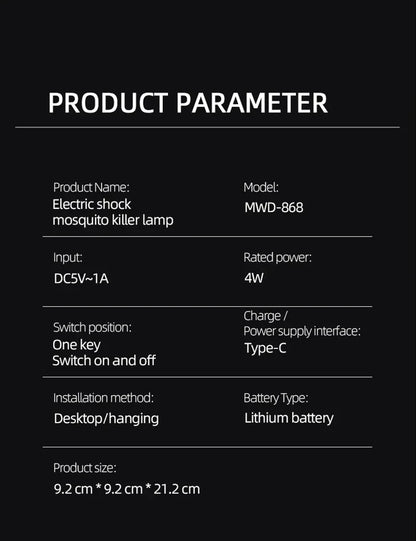 Portable USB Mosquito Killer Lamp – Ion Purification Mini