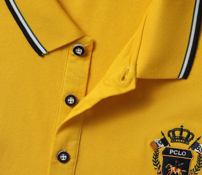 Men’s Embroidered Polo Shirt with Complimentary Wristwatch – Summer Short Sleeve Casual Set