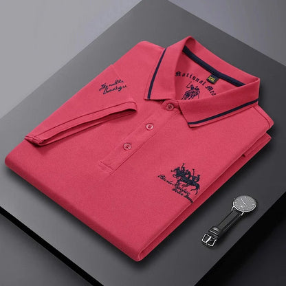 Summer Men’s Embroidered Polo Shirt – Short Sleeve Luxury Casual Lapel T-Shirt, Breathable Lightweight Top