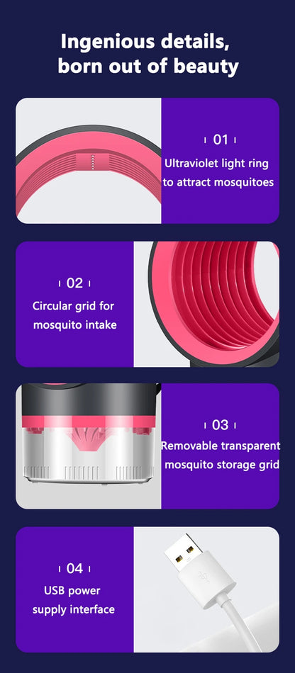 Ion Purification Mosquito Killer Lamp – Portable Mini USB Rechargeable