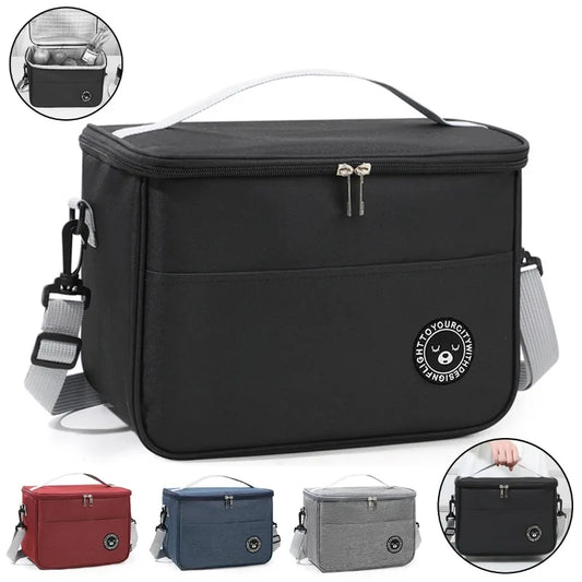 Thermal Insulated Lunch Bag – Waterproof, Thickened, Large Capacity with Adjustable Strap