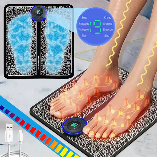 Electric Foot Massager Pad Muscle Stimulator for Pain Relief & Relaxation