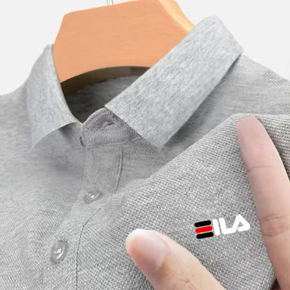 2025 Summer Men’s Embroidered Lapel Polo Shirt – Short Sleeve, Anti-Pilling, Casual Classic