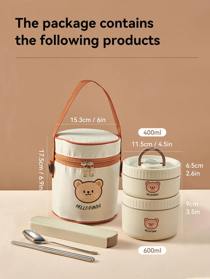 Stainless Steel Thermal Bento Lunch Box Large Capacity Insulated Food Container