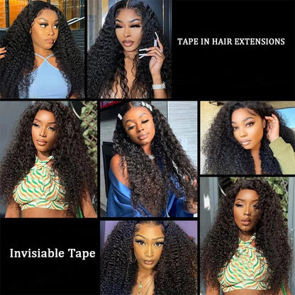 XBeauty SilkenWave™ Seamless Curl Extensions – 100% Real Brazilian Human Hair (Natural Black)