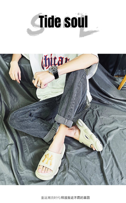 Men’s Platform EVA Slippers – Thick-Soled Non-Slip Indoor Outdoor Slides & Fashion Flip Flops
