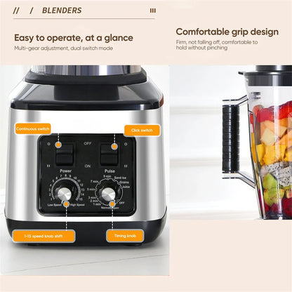3-in-1 Electric Blender 9500W – Multifunction Juicer, Smoothie Maker and Food Processor with 3L, 1.5L and 0.5L Containers