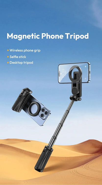2026 Magnetic Selfie Stick Tripod with Remote – Extendable Phone Stand for iPhone, Samsung & Xiaomi
