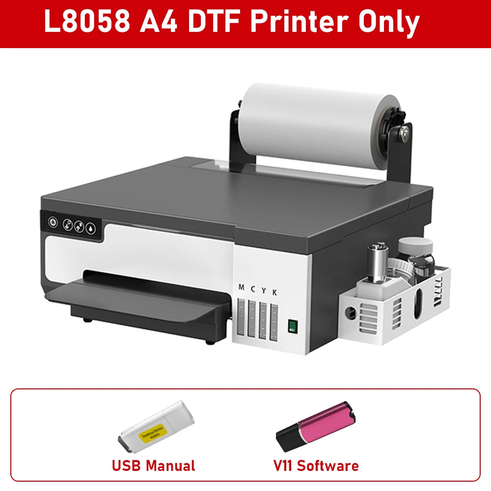 FlexiFilm XP600 DTF Printer Kit – 8.5"/13" A4/A3 Direct-to-Film Machine for T-Shirts & Apparel