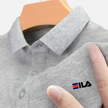 2025 Summer Men’s Embroidered Lapel Polo Shirt – Short Sleeve, Anti-Pilling, Casual Classic