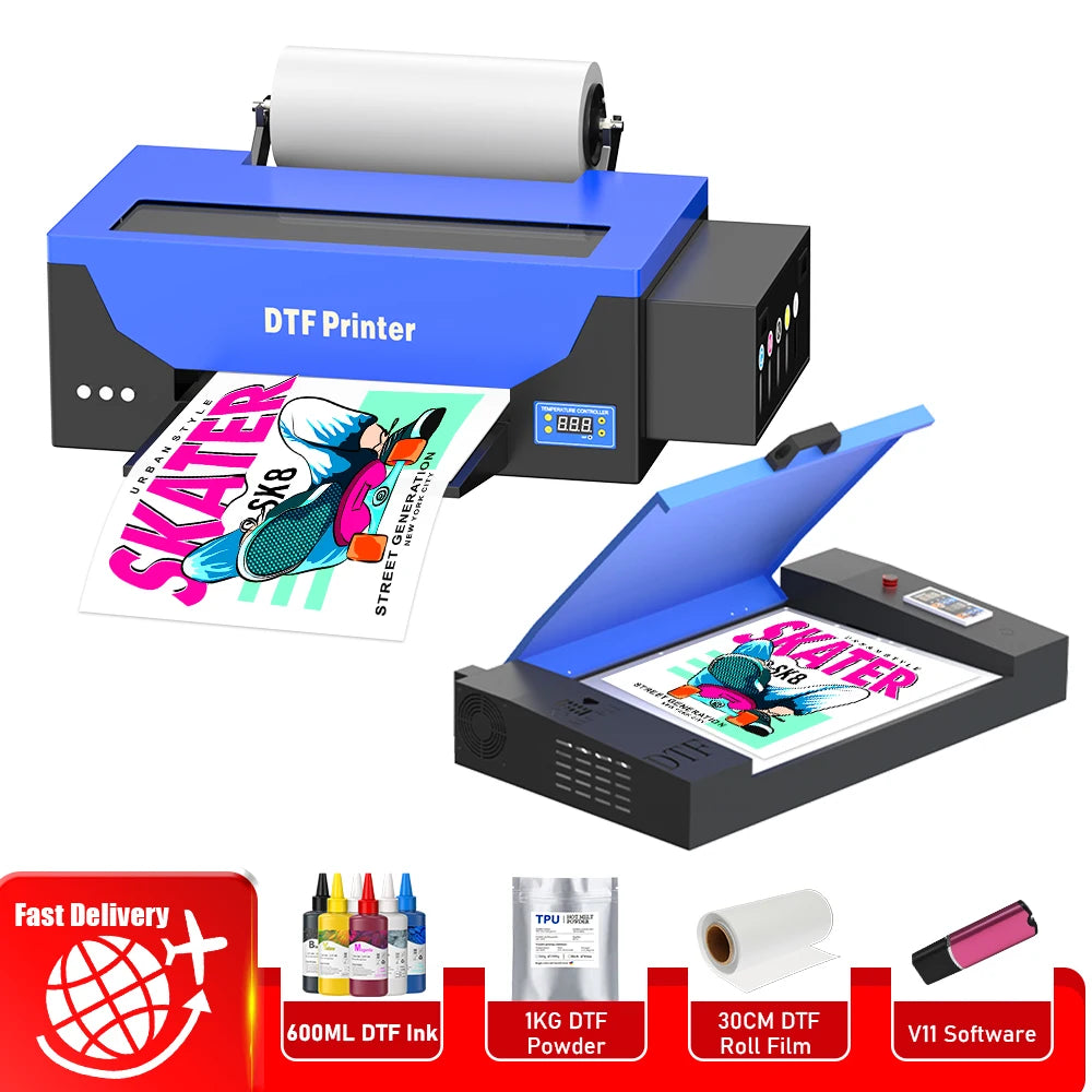 A3 dtf printing machine For Epson R1390 DTF Printer With DTF Curing Oven Directly To Film Transfer T shirt printing Machine A3