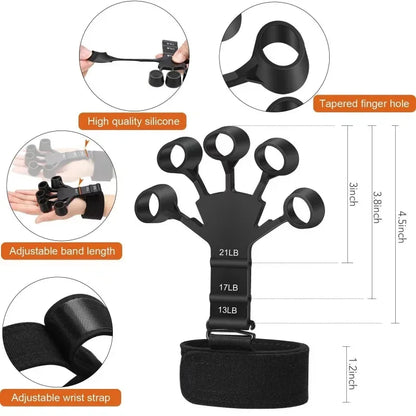 Silicone Finger Trainer – 5 Finger Hand & Wrist Stretcher for Strength and Recovery