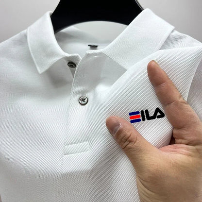 2025 Summer Men’s Embroidered Lapel Polo Shirt – Short Sleeve, Anti-Pilling, Casual Classic