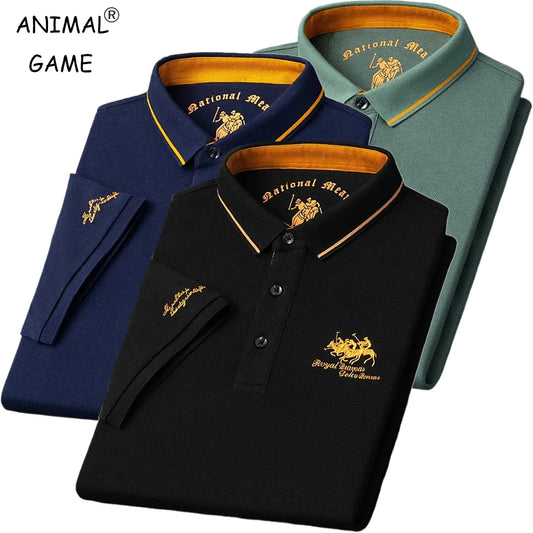 Summer Men’s Embroidered Polo Shirt – Short Sleeve Luxury Casual Lapel T-Shirt, Breathable Lightweight Top
