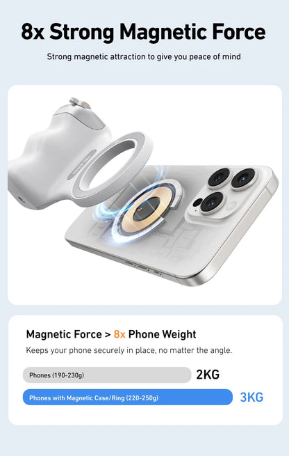 TELESIN Magnetic Phone Camera Grip with Remote – Shooting Handle for iPhone, Huawei & Samsung