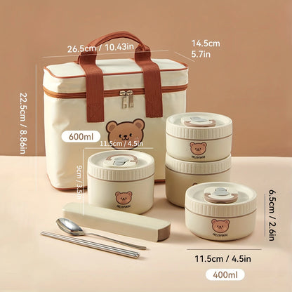 Stainless Steel Thermal Bento Lunch Box Large Capacity Insulated Food Container