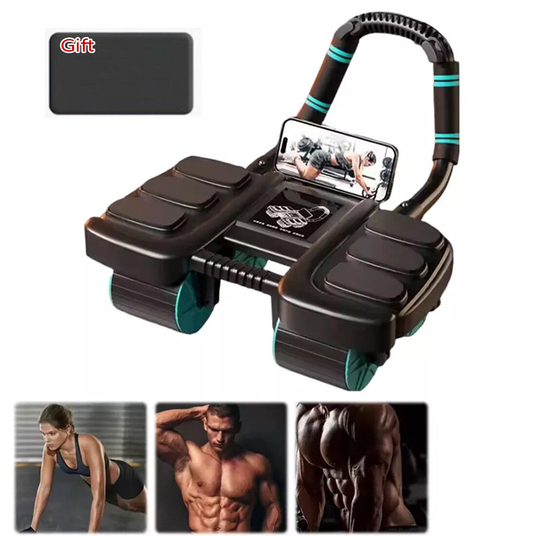 Train Smarter & Safer: Healthy Belly Wheel 4-Wheel Ab Roller with Elbow Support