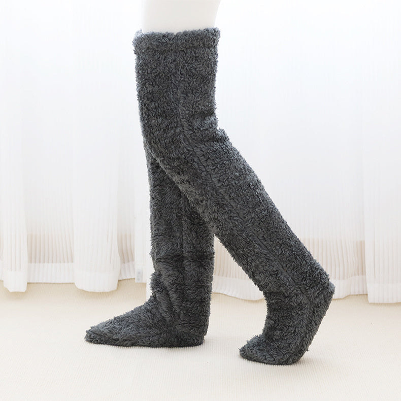 Goodbye Cold Nights! Cozy Over-Knee Fuzzy Socks for Snug Winter Warmth