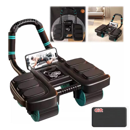 Train Smarter & Safer: Healthy Belly Wheel 4-Wheel Ab Roller with Elbow Support