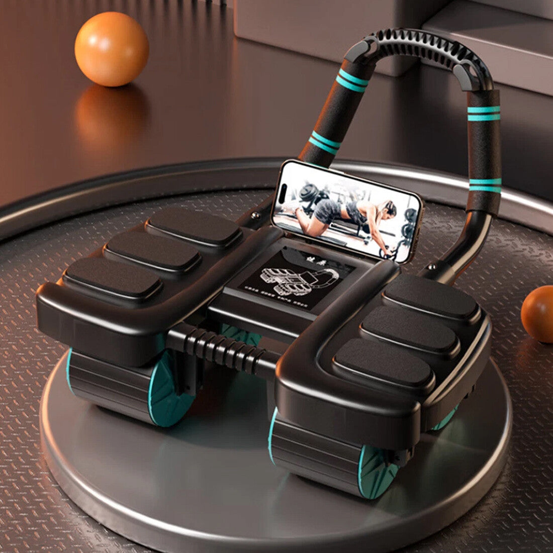 Train Smarter & Safer: Healthy Belly Wheel 4-Wheel Ab Roller with Elbow Support