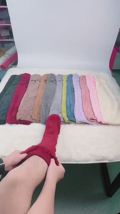 Goodbye Cold Nights! Cozy Over-Knee Fuzzy Socks for Snug Winter Warmth